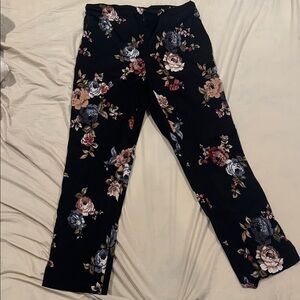 Jules & Leopold Floral Ankle Pants - Black and Multicolor